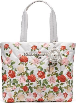 Karl Lagerfeld Voyage Floral Tote in Floral White at Nordstrom