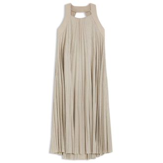 BOSS Pliss&eacute;-pleat dress with halterneck