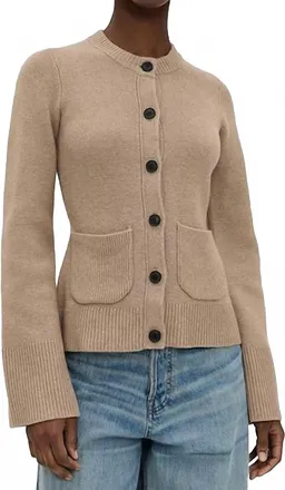 Pistola Denim Dani Cinched Waist Cardigan In Toasted Wheat