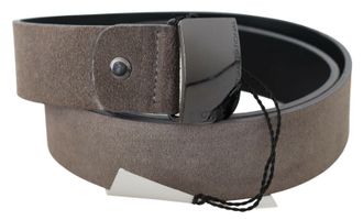 Costume National Womens Suede Leather Belt - Grey - Size 85 cm