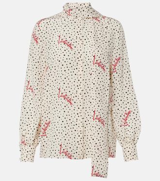 Valentino Camicia Plus De Pois in cr&ecirc;pe de chine