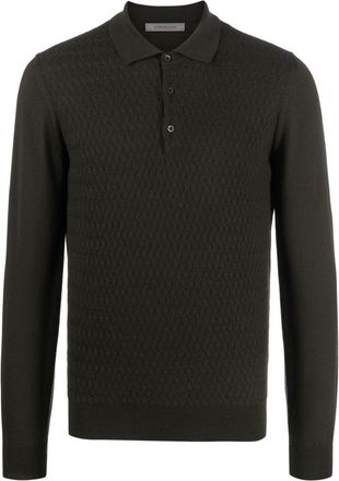 Corneliani virgin wool polo shirt - men - Virgin Wool - 50 - Green