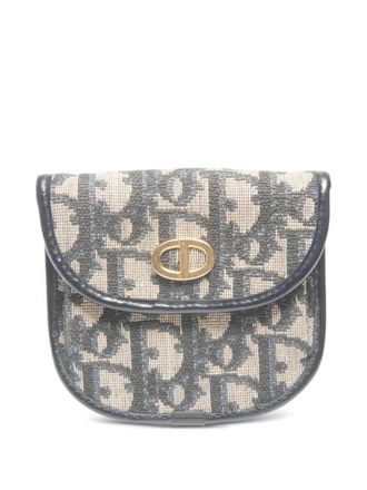 Dior 1990 Trotter-pattern wallet - women - Canvas - One Size - Blue