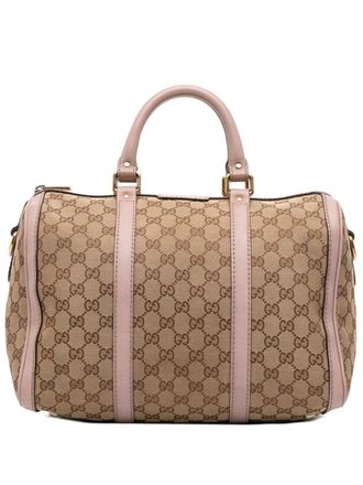 Gucci 2016-2025 Medium GG Canvas Joy Boston Bag satchel - women - Canvas/Calf Leather/Leather - One Size - Pink
