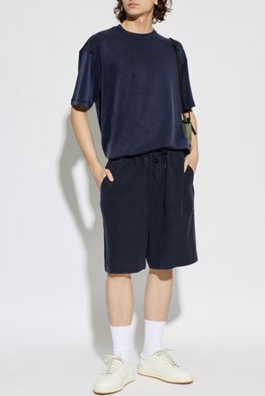 Giorgio Armani Linen Shorts, Mens, Navy Blue