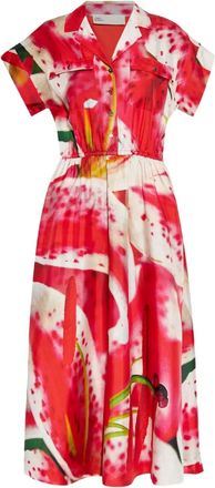Tory Burch Abito midi con stampa grafica - Rosa