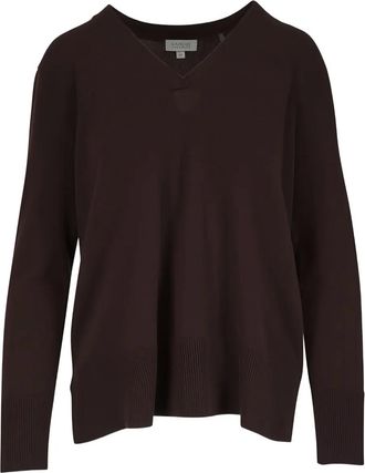 Kinross Cashmere Maglione con scollo a V - Marrone