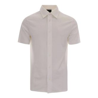 Emporio Armani Short Sleeve Shirts, male, Beige, Size: M Short Sleeve Shirts