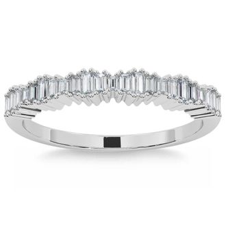 Pompeii3 1/3Ct Baguette Cut Designed Anniversary Band 14k Gold Lab Grown
