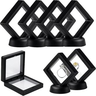 OEM Juego De 6 Vitrinas Flotantes Para Exhibici&oacute;n De Joyas Y Monedas. Incluyen Patas. Color Negro