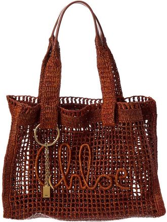 Chlo&eacute; Summer Banana Raffia Tote