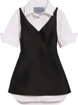 Balenciaga Kleedjes, Dames, Zwart, S, Hybrid Shirt Dress