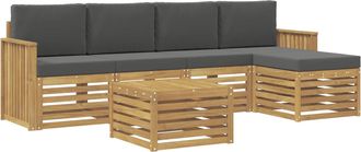 vidaXL Conjunto De Sof&aacute;s De Exterior 6 Uds. Blanco Y Antracita Vidaxl