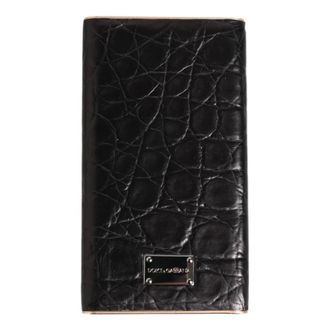 Dolce & Gabbana Phone Accessories, unisex, Black, Size: ONE SIZE Chic Pink Leather Power Bank