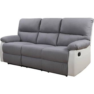 Habitat et Jardin Habitat Et Jardin - Sof&aacute; Reclinable 3 Plazas lincoln - Blanco/ Gris Claro