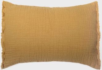 Maison d'&eacute;t&eacute; Cojin de algod&oacute;n y lino gofrado curry 40X60 CM