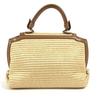 Ferragamo Straw Leather Handbag Shoulder Bag (Pre-Owned)