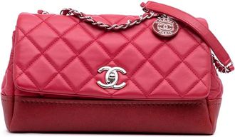 Chanel Borsa a tracolla Bi Coco Flap media in pelle dagnello e Caviar 2014 - Rosso