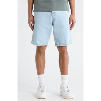 Carhartt Work in Progress Single Knee Loose Fit Denim Shorts in Blue (Heavy Stone Bleached) at Nordstrom, Size 30