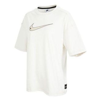 Nike (WMNS) Nike Logo Printing Athleisure Casual Sports Cozy Short Sleeve White T-Shirt DM6212-030