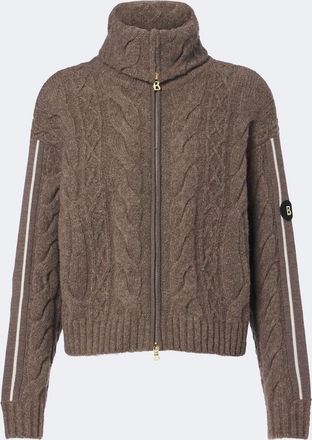 Bogner Lotta cable-knit wool-blend zip-up sweater