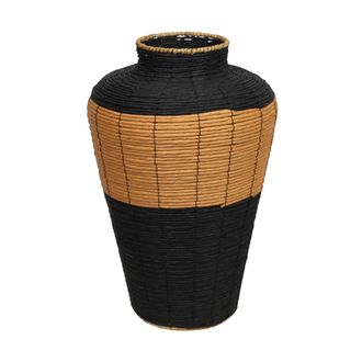 Schubiger M&ouml;bel Vase Papierseil, Schwarz-Braun