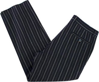 Herm&egrave;s Navy Striped Straight Leg Trousers Size M