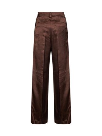Herno Wide-Leg Textured Satin Trousers - Brown