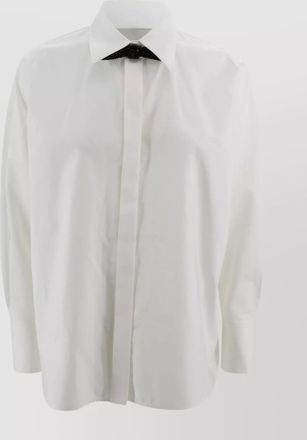 Max Mara embellished collar long sleeves top back tie