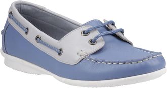Hush Puppies Irene Leren Dames Blauwe Bootschappen