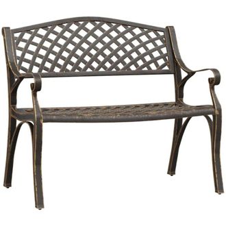 vidaXL Garden Bench 102 cm Cast Aluminium Bronze vidaXL
