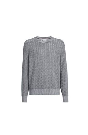 Brunello Cucinelli Cashmere vanis&eacute; cable knit sweater in Dark Grey at Nordstrom, Size 48 It