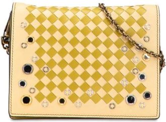Bottega Veneta Pre-owned Nappa Leren Crossbody Tas - Dames - Vintage Schoudertas - Geel - ONE Size - Leer - Vintage