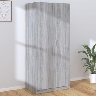 vidaXL Armario Madera Contrachapada Gris Sonoma 80x52x180 Cm Vidaxl