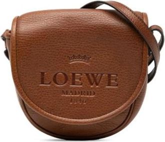 Loewe Pre-owned Cross Body Bags, female, Brown, Size: ONE SIZE Pre-owned Leather Crossbody Bag
