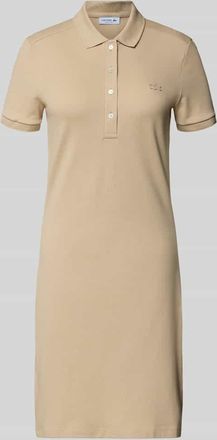 Lacoste Slim Fit Polokleid aus Baumwoll-Mix Modell LIONNE in Camel, Gr&ouml;&szlig;e 34