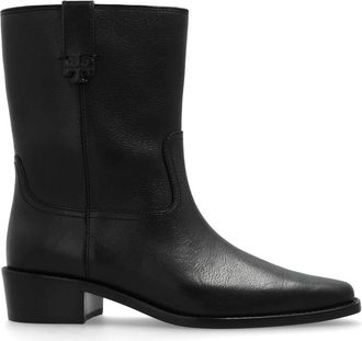 Tory Burch 35mm City Western ankle boots - women - Leather/Leather/Leather - 8.5 - Black