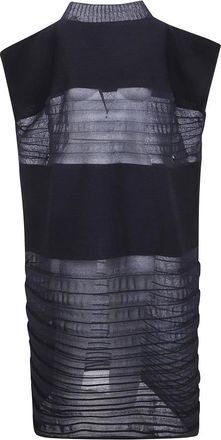 Issey Miyake Kleedjes, Dames, Zwart, M, Katoen, Moving Knit Dress
