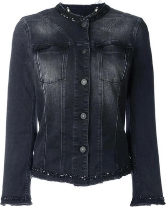 7 For All Mankind Giacca di jeans senza colletto - - Jackets - Donna - Nero - L
