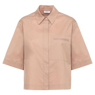 PESERICO Peserico, Shirts, female, Brown, Size: XS Cotton Shirt
