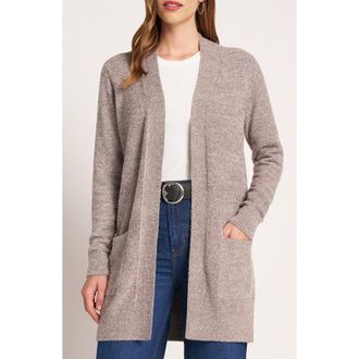 Matty M Claire Longline Open Front Cardigan in Heather Pewter Grey at Nordstrom, Size X-Small