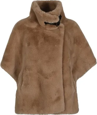 Pinko Pinko, Jassen, Dames, Beige, S, Comodino Faux Fur Cape