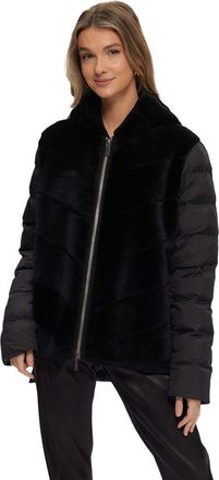 Gorski Shearling Lamb Parka, Quilted Features in Black/black at Nordstrom, Size X-Large