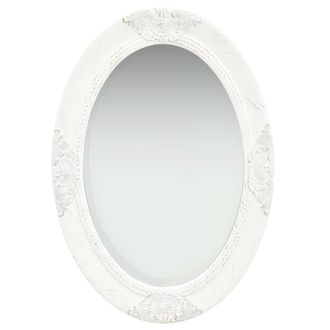 vidaXL Specchio Da Parete Stile Barocco 50x70 Cm Bianco - Vidaxl