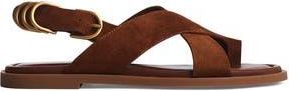 Rag & Bone Gia Toe Loop Sandal in Umber Suede at Nordstrom Rack, Size 8Us / 38Eu