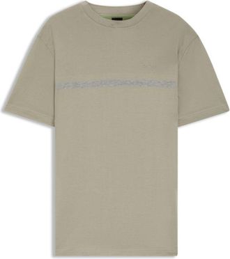 BOSS Cotton T-shirt with logo and stripe