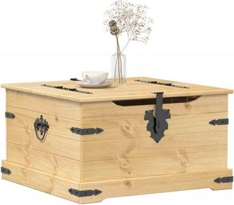 vidaXL Caja De Almacenaje Corona Madera Maciza De Pino 78x78x45 Cm Vidaxl