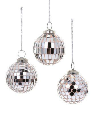 Cody Foster & Co. Set Of 3 Handmade Mirrorball Ornaments