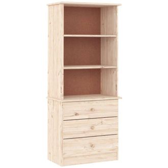 vidaXL Vidaxl - Librería con cajones alta madera maciza de pino 60x35x142 cm