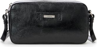 Iceberg Glanzende Schoudertas van Naplak Leer - Dames - Schoudertassen - Zwart - ONE Size - Leer - Tassen